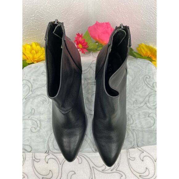 Aqua Women’s Dante Leather Almond Toe Ankle Fashion Boots/Black/Size 10 - Picture 6 of 7